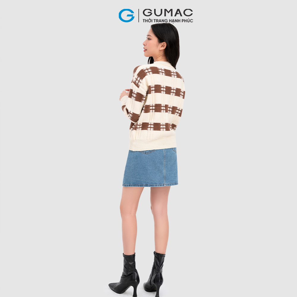 Áo len họa tiết sọc thời trang GUMAC AC11095