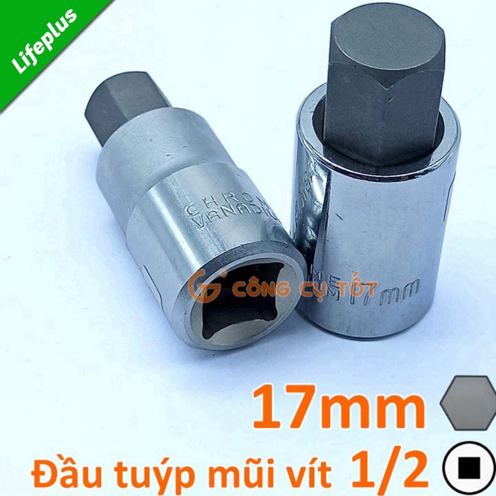 Đầu tuýp 1/2 kèm mũi lục giác thép CRV