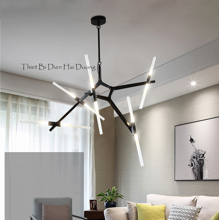 Đèn Chùm Decor Xương Cá 10 Tay  - Kiểu Dáng Sang Trọng Hiện Đại - 10 Bóng Led G4 - Có Video