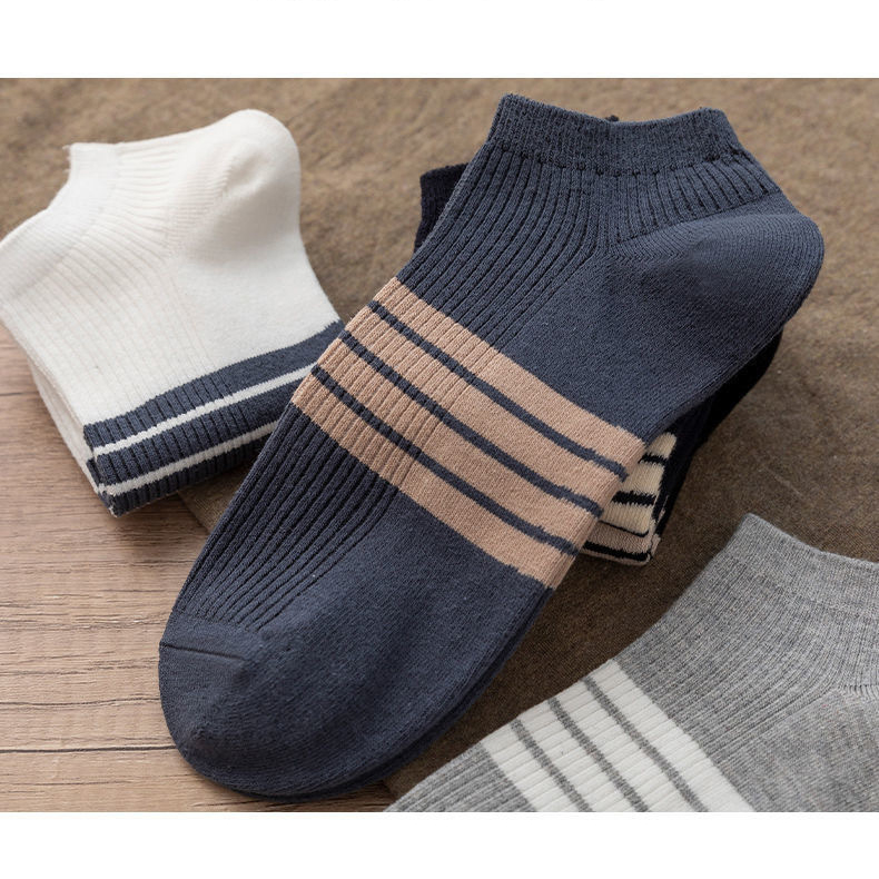 Combo 5 Đôi tất, vớ nam cổ thấp chất cotton nano Ag kháng khuẩn, chống hôi
