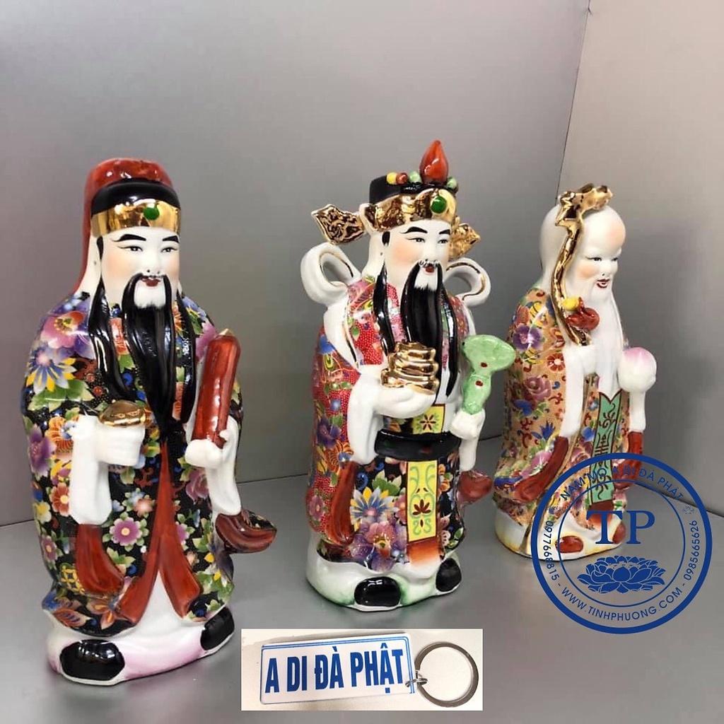 BỘ 3 Pho TAM ĐA PHÚC LỘC THỌ bằng sứ Áo Gấm HANH15109