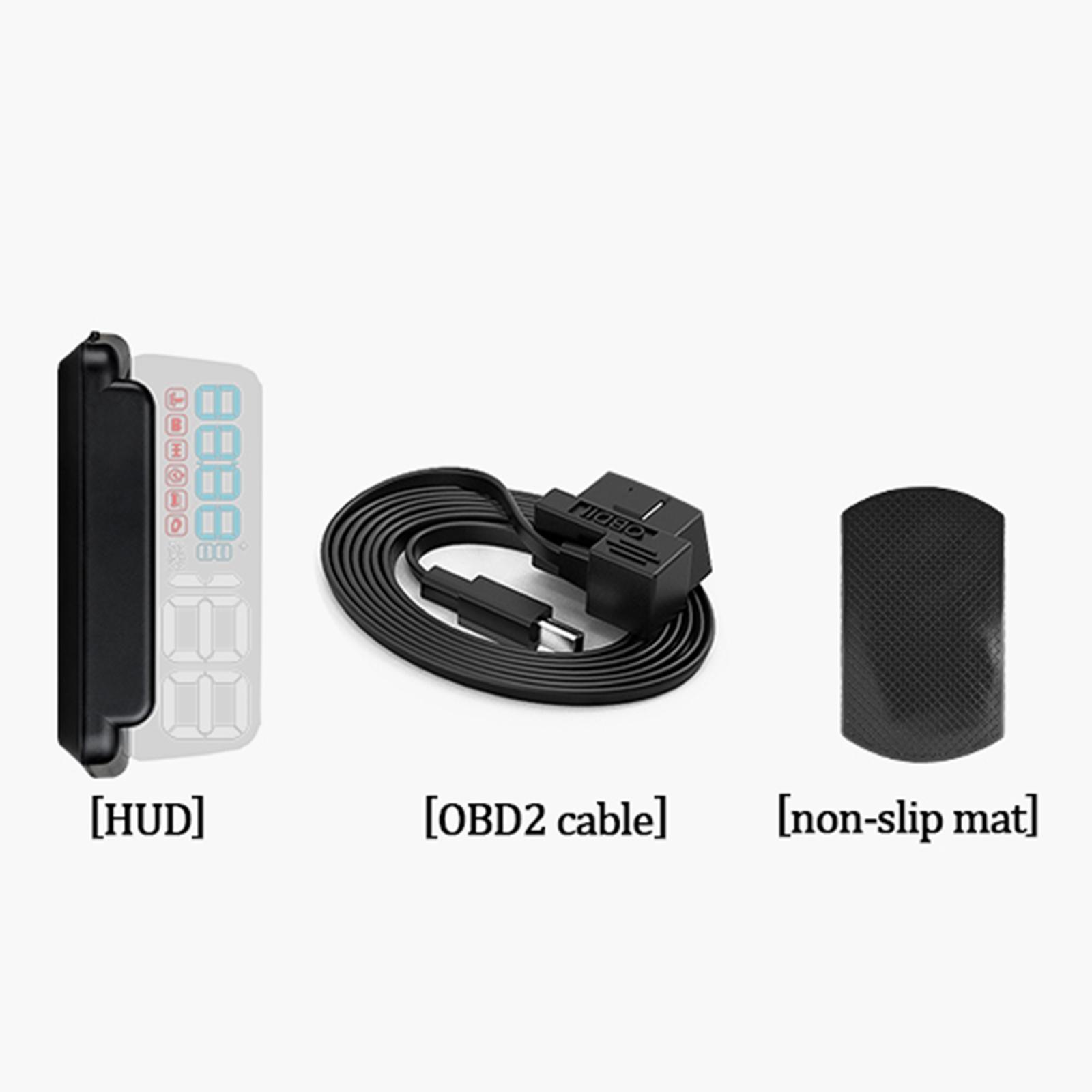 Car HUD Head up Display, Water Temp Alarm, 3D Tired Alarm, Windshield Projector, HUD Projection, Digital Speedometer, for All Cars