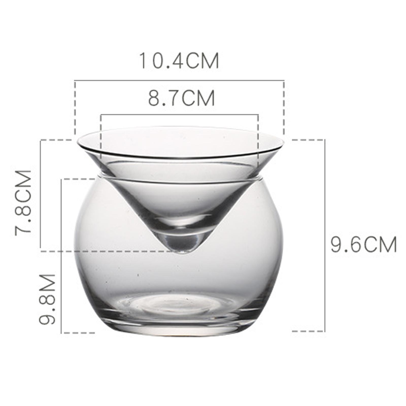 2 Set Molecular Cup Iced Caviar Liquor Conical Glass for Home Bar S + L