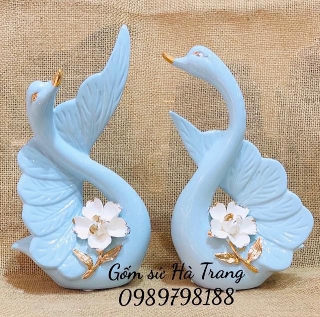 Set decor thiên nga đôi chất liệu gốm sứ mẫu 01