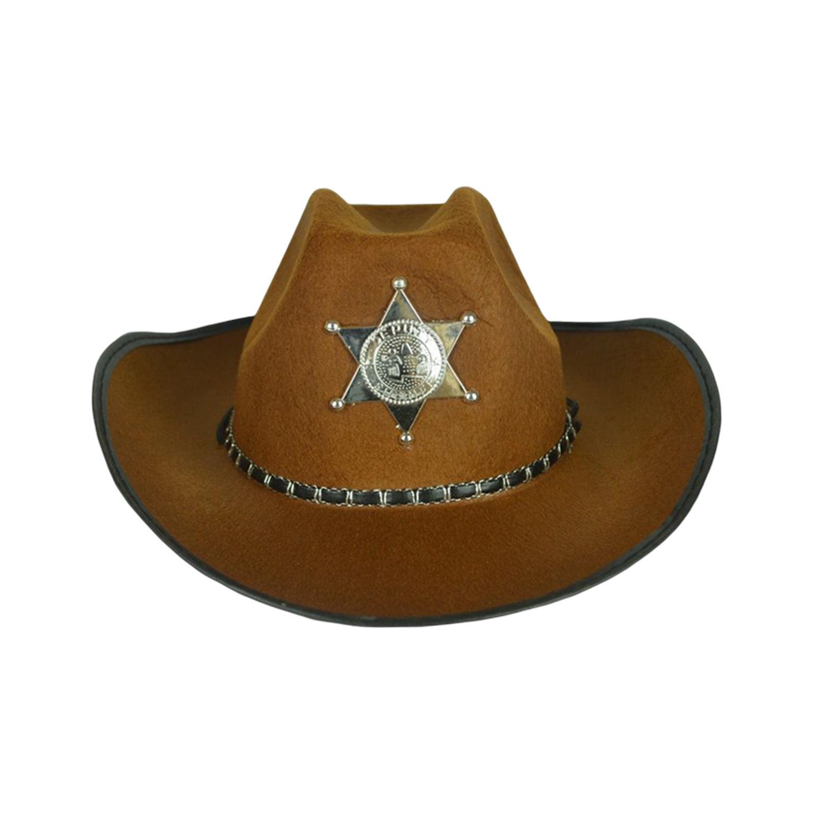 Cowboy Hat Wide Roll up Brim Gentleman Hat for Performance Outdoor Role Play