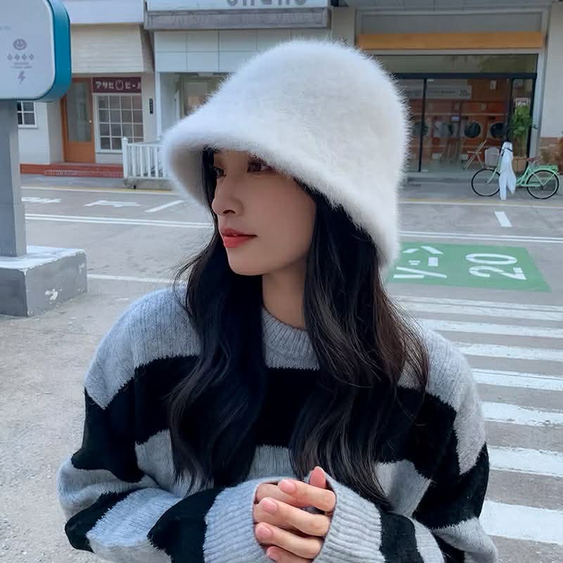 Nón lông, mũ lông mềm mịn dáng cụp thời trang trẻ trung, thanh lịch cho nữ