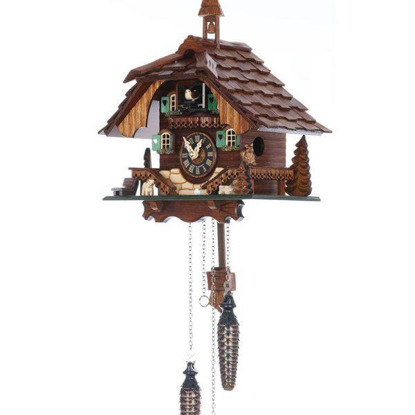 Đồng Hồ Treo Tường Cuckoo Quartz 444 Black Forest Clock Bell Tower Đồng Hồ Gỗ Trang Trí Phòng Khách (Made in Germany)