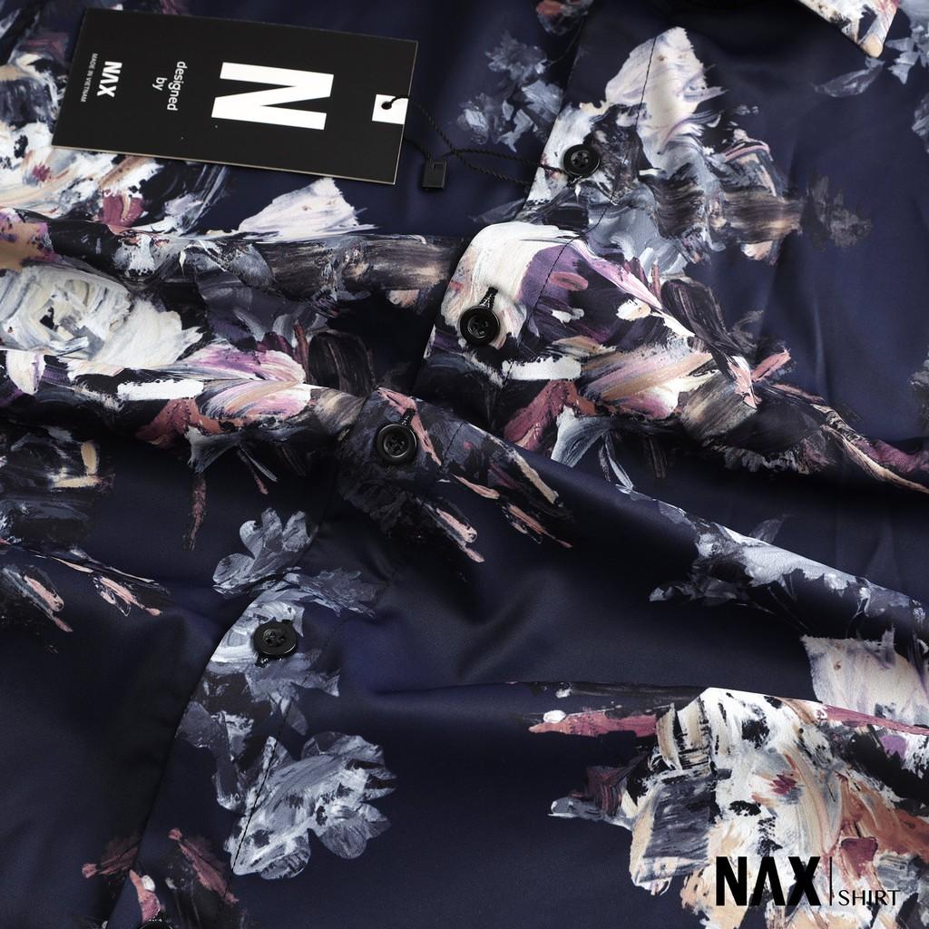 [NAX31] Áo sơ mi họa tiết cho nam tay ngắn, form Relaxed fit, lụa Ý không nhăn - Design by NAX