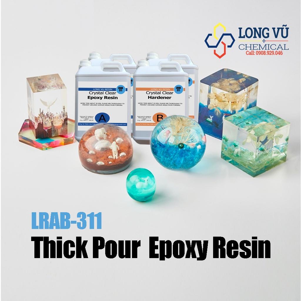 Bộ 20kg Keo Epoxy Resin Trong Suốt Đổ Khối Lớn Trong Suốt LRAB311