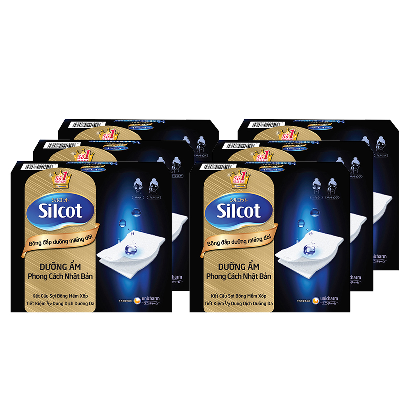 Bộ 6 Bông đắp dưỡng Silcot miếng đôi hộp 40 miếng