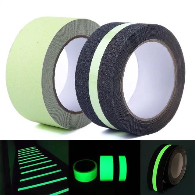 Băng dính nhám dạ quang chống trượt ngã - Băng keo dán cầu thang hống trơn trượt dán bậc cửa ra vào, bảo vệ gia đình