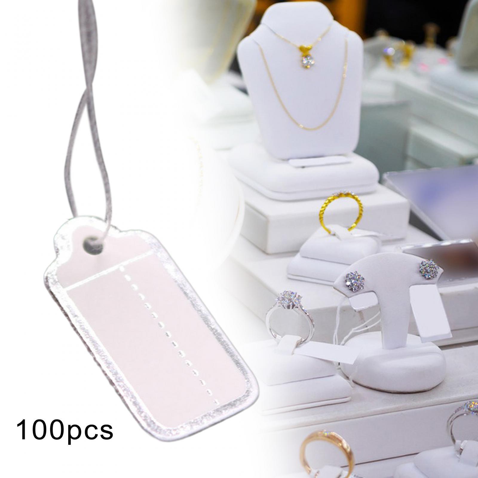 100x Price Tags Paper Tags Marking Strung Tags for Earrings Product Retail