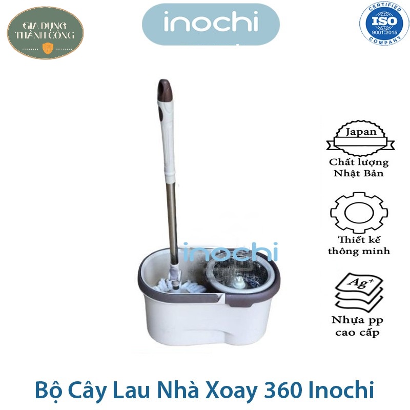 Cây Lau Nhà, Bộ Cây Lau Nhà Thông Minh Xoay 360 Độ Lồng Inox, Chính Hãng Inochi Đạt Tiêu Chuẩn Xuất Nhật