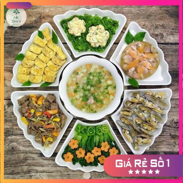 Bộ bát đĩa, bộ đồ ăn mặt trời trắng cao cấp Bát Tràng