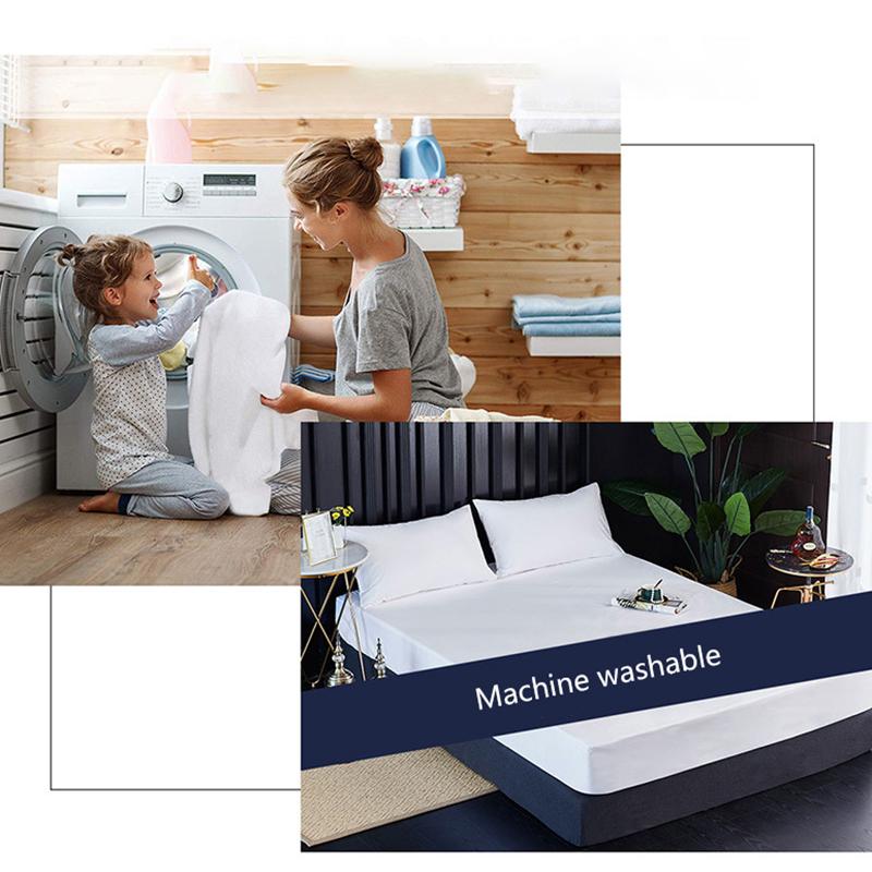 Chống Thấm Nước Được Trang Bị Tấm Đồng Màu Bọc Nệm Với 4 Góc Co Giãn Không Thấm Hoàng Hậu Kích Thước Ga Giường Tấm Bảo Vệ Quán Quân