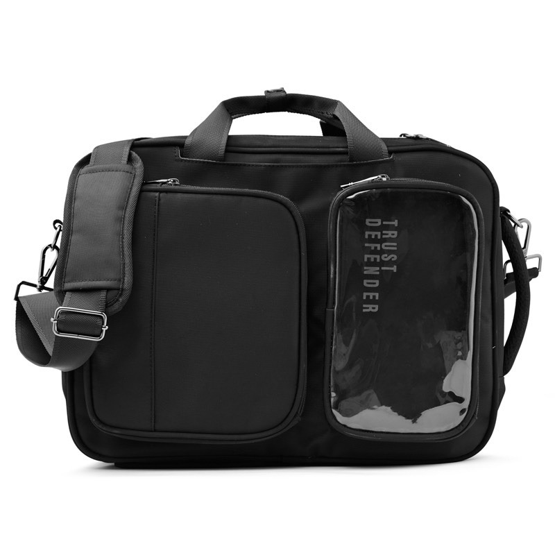 Cặp đen đi học đa năng Mr Vui 442 chất vải bền bỉ chắc chắn có ngăn laptop( kích thước 40 x 30 x 14 cm)