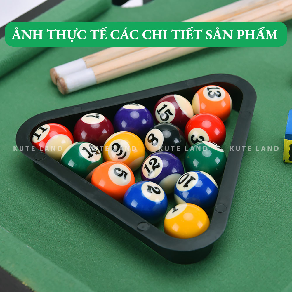 Bàn bida cỡ lớn chân dài 69x37x60 cm bằng gỗ thảm vải nỉ bia dành cho trẻ em và người lớn giải trí thư giãn