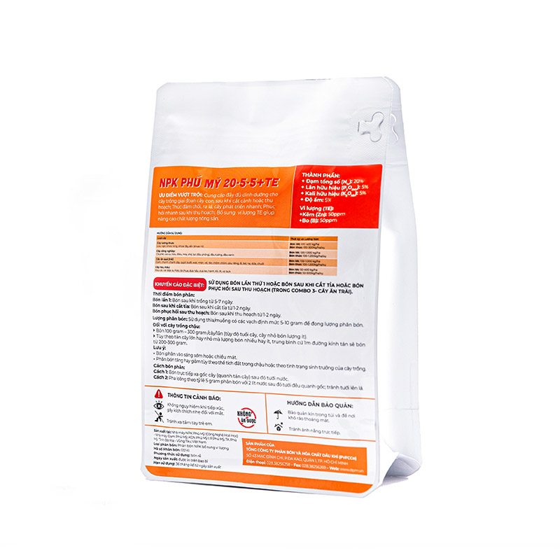 Phân bón NPK Phú Mỹ 20-5-5+TE dùng cho cây Ăn Quả