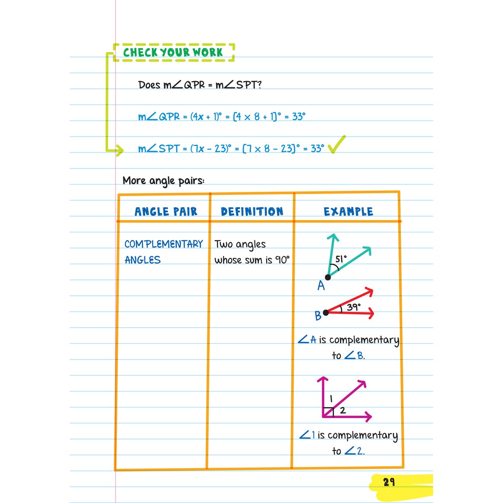 Sách Everything You Need To Ace Geometry Big Fat Notebooks ( Sổ Tay Hình Học Bản Tiếng Anh ) - Tổng Hợp Kiến Thức Hình Học Cho Học Sinh Từ Lớp 8 Đến Lớp 12 - Á Châu books, Bìa Cứng, In Màu