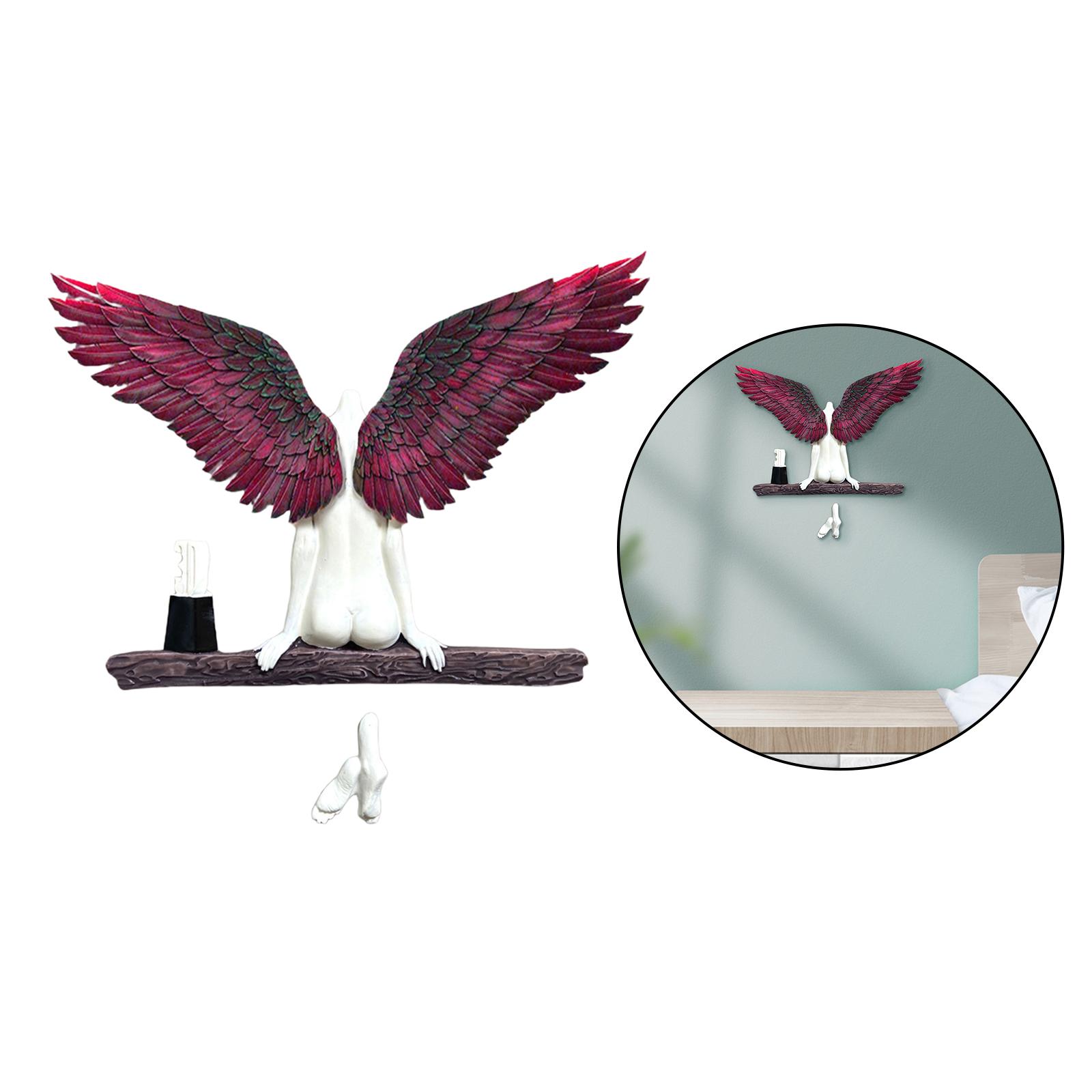 Resin Angel Wings Statues Art Wall Decor DIY Figurines Coffee Decor