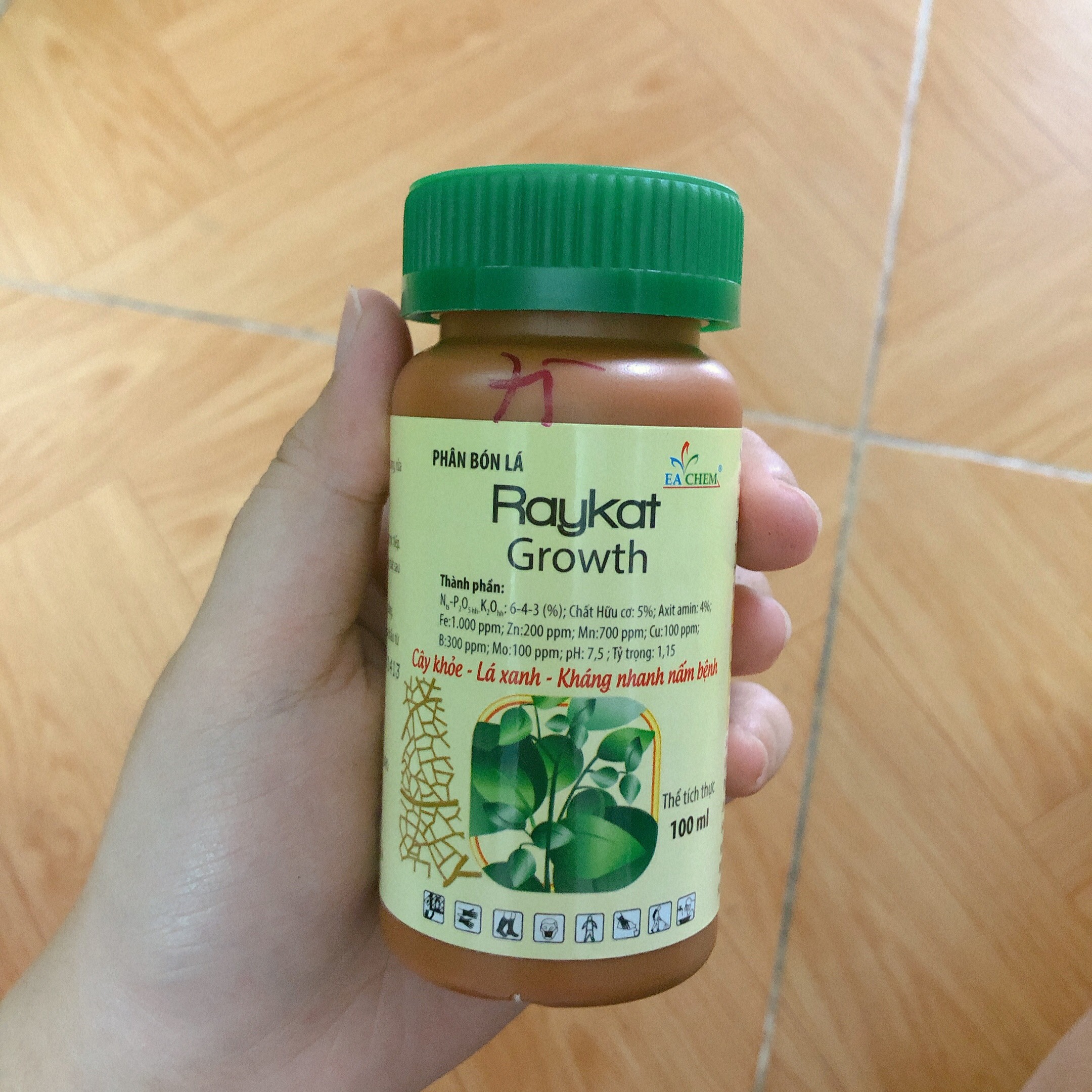 Phân bón hữu cơ Raykat Growth Phát triển cây - 100 ml