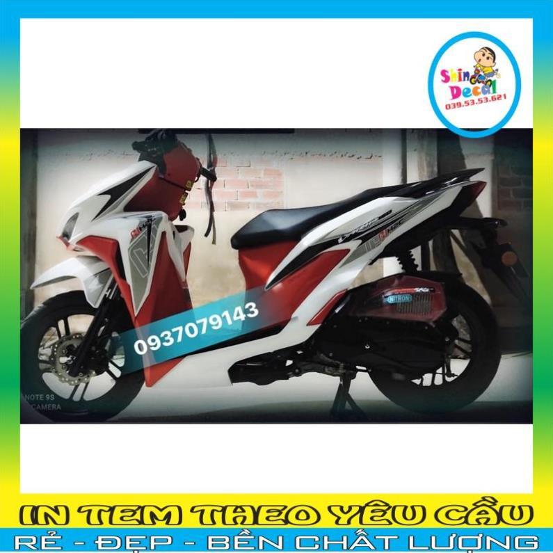 Tem rời xe Vario 150 HRC dán xe trắng