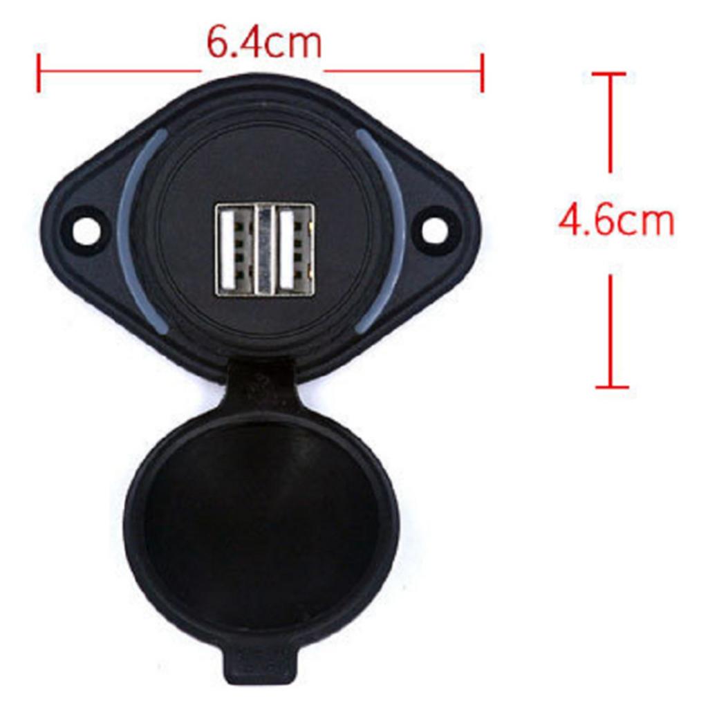 12-24V Waterproof 3.1A Motorcycle Car Dual USB Port Charger Socket Outlet