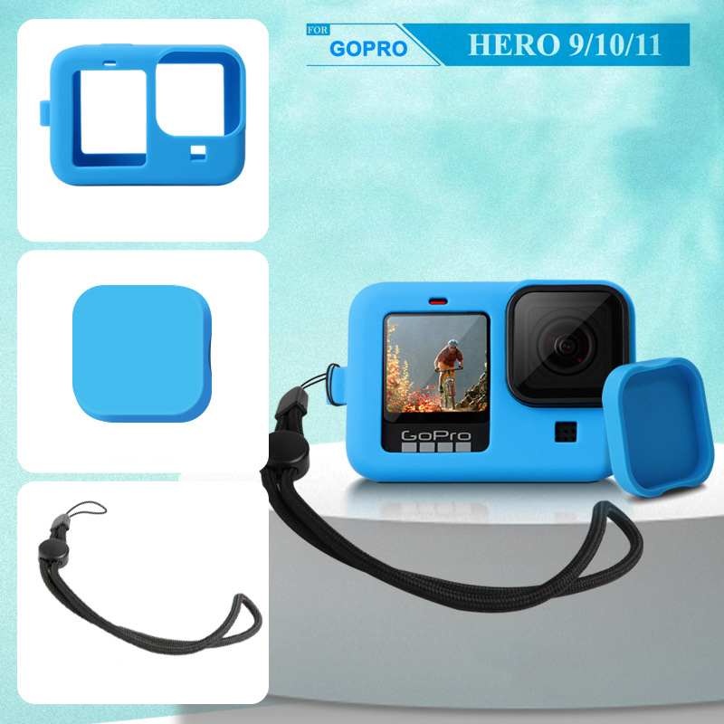 Vỏ silicon kèm nắp che cho GoPro Hero 9, GoPro Hero 10, GoPro Hero 11