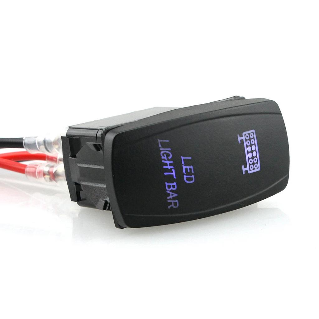5-PIN Light Bar Rocker Switch Push Button Control Overload Protection