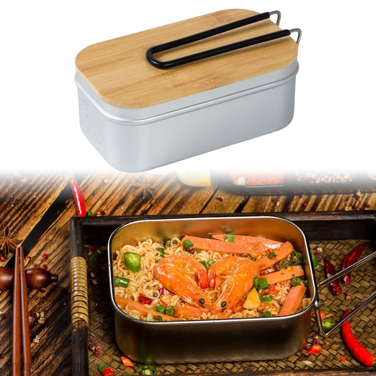 Lunch Box Durable with Lid Aluminum Alloy Lunch Container for Camping Picnic