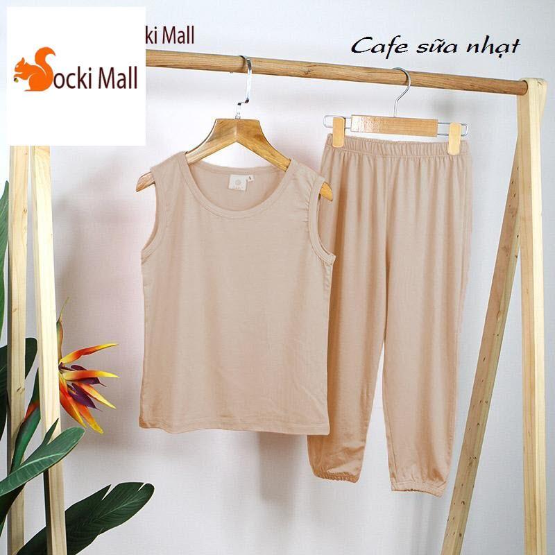 Thời trang trẻ em - Đồ bộ quần áo thun bé trai, bé gái, ba lỗ trơn, chất cotton mát mẻ