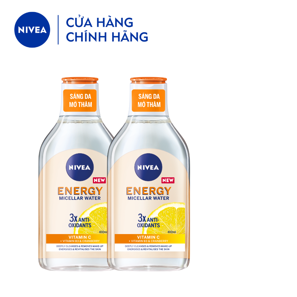 Bộ 2 Nước Tẩy Trang NIVEA Energy Dưỡng Sáng Da | Mờ Thâm | Vitamin C | Nacinamide - 94244