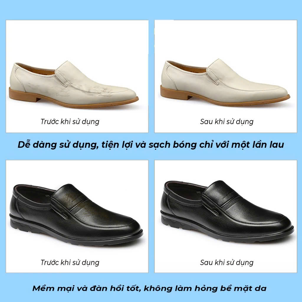 Xi Đánh Bóng Giày Da Làm Bóng Nhanh Đồ Da, Xi Kem Dưỡng Da Có Đầu Mút Hỗ Trợ MÀU ĐEN 1 HỘP