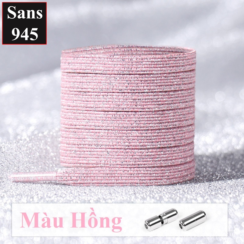 Dây giày thông minh không cần buộc Sans945 co giãn bản dẹt cho giày thể thao sneaker nam nữ nhiều màu trắng đen xanh xám