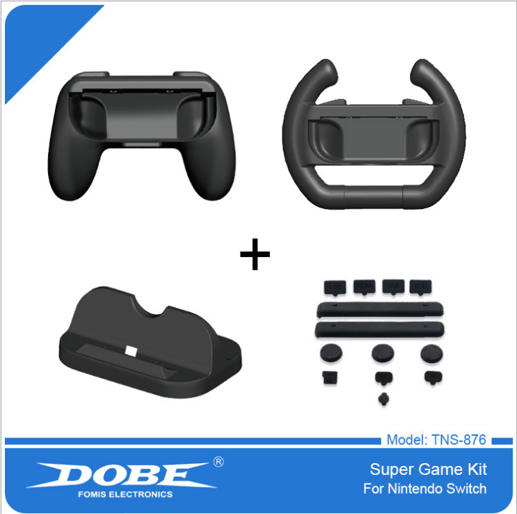 Set Super Game Kit tay lái + phanh + hộp số mô hình ô tô cho Nintendo Switch Promax Dobe TNS-876 - Hàng chính hãng