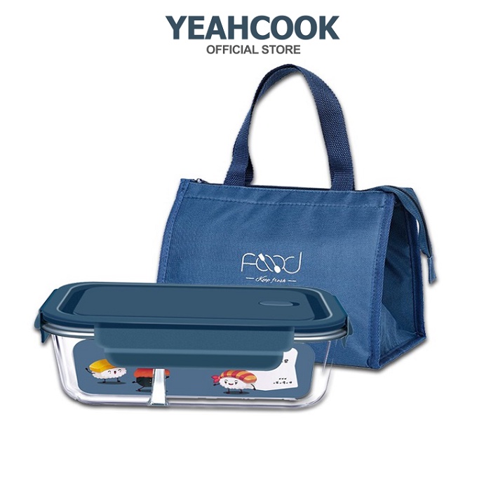 Bộ hộp cơm thủy tinh chịu nhiệt Yeahcook Glass Lunch Box