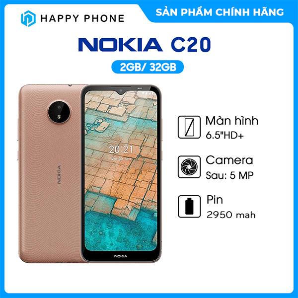 Điện thoại Nokia C20 (2GB/32GB) - Hàng Chính Hãng