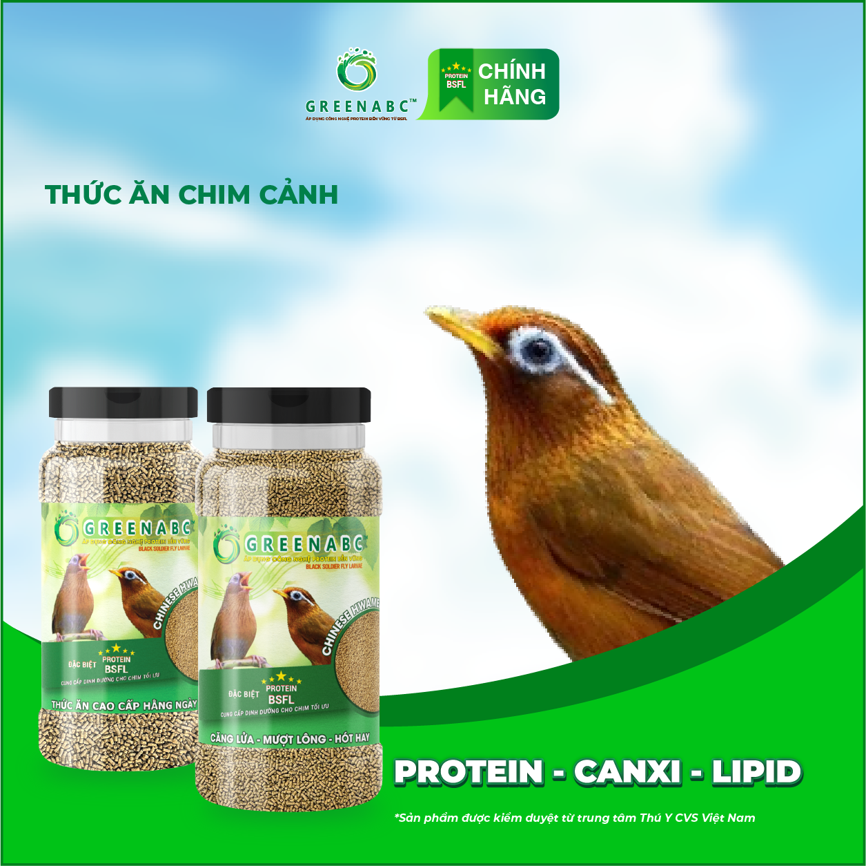 Cám Chim Họa Mi GREENABC – Chim dưỡng dùng loại hằng ngày, cho chim hót hay, căng lửa dùng bổ sung – Hộp 280g