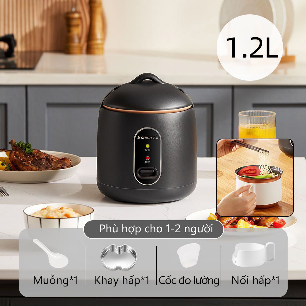 Nồi cơm mini- màu đen dành cho 1-2 người ăn, chín nhanh, tiện dụng -K1563