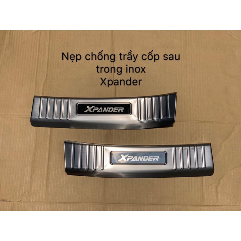 Ốp chống trầy cốp trong, ngoài xe Mitsubushi Xpander 2018- 2019 - 2020- 2021- 2022- 2023 chất liệu inox cao cấp