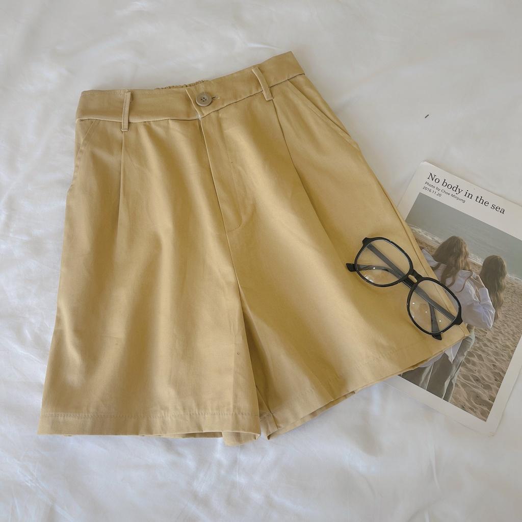 Quần shorts kaki FIINALISM / FIINTASY nhiều màu form rộng dễ mặc basic unisex ulzzang - Made by Toneontone TOT