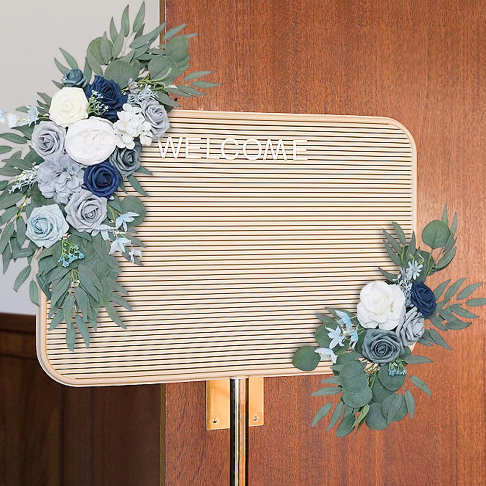 Wedding Arch Flowers Reception Backdrop Floral Rustic Handmade Flower Garland Welcome Ceremony Sign for Front Door Home