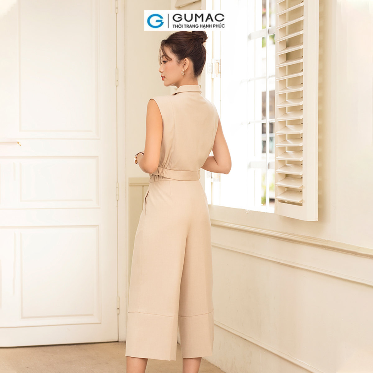 Set lẻ Áo lửng túi đắp thời trang GUMAC AD06004 - Quần culottes thắt nơ thời trang GUMAC QD06005