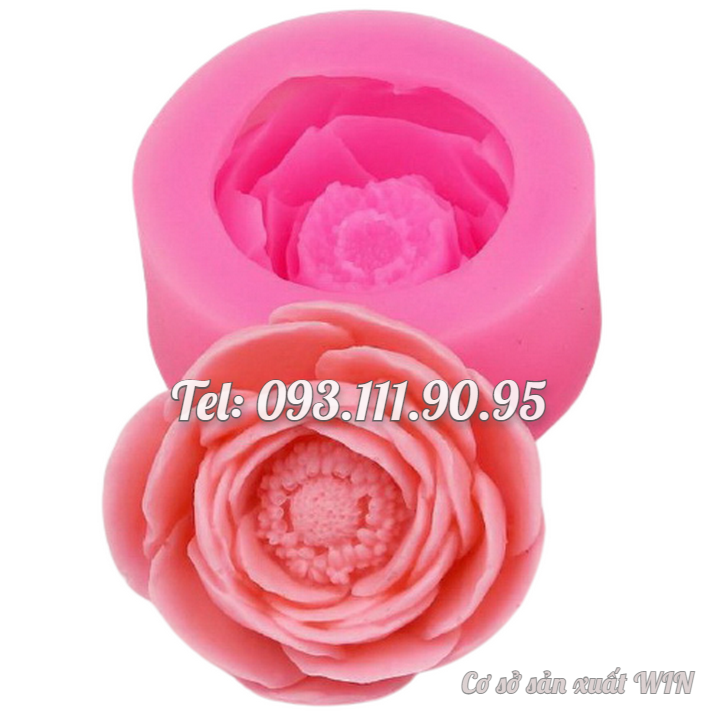 Khuôn silicon làm rau câu hoa hồng trà nhật loại 8 cm - Mã số 1255