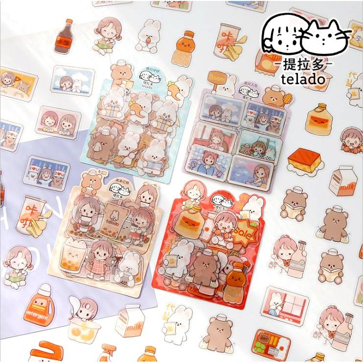 Bộ 40 sticker Telado dễ Thương E101