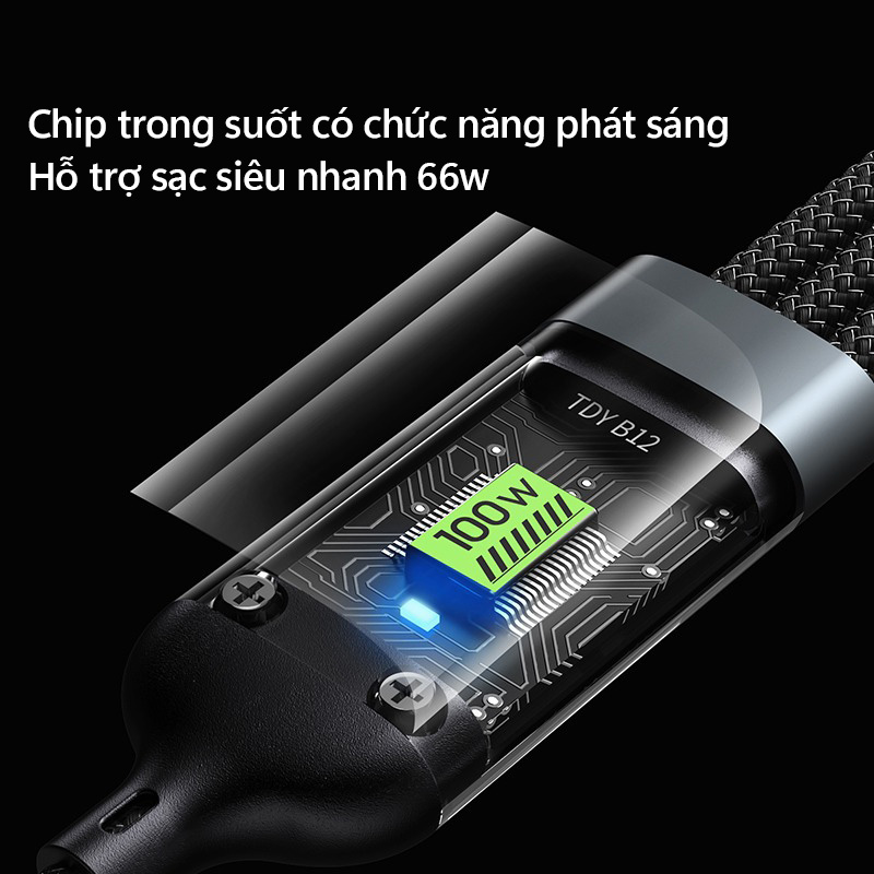 Dây Sạc Nhanh PD 100W ,Dây Cáp sạc 1 chia 3, đầu sạc cho nhiều thiết bị, tiện dụng- D1568