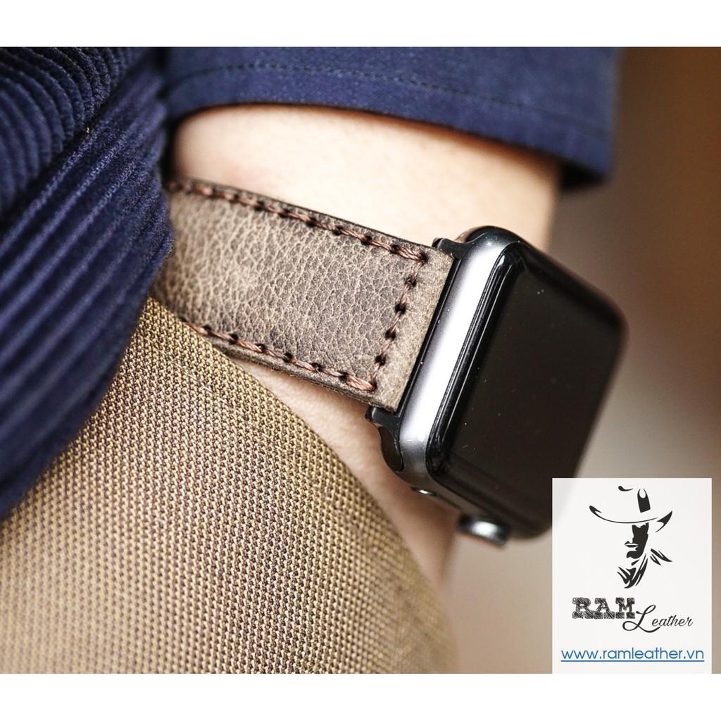 DÂY ĐỒNG HỒ DA SÁP NGỰA VÂN HẠT- RAM BAUHAUS 1959 CHO APPLE WATCH - HÀNG CHÍNH HÃNG RAM LEATHER .