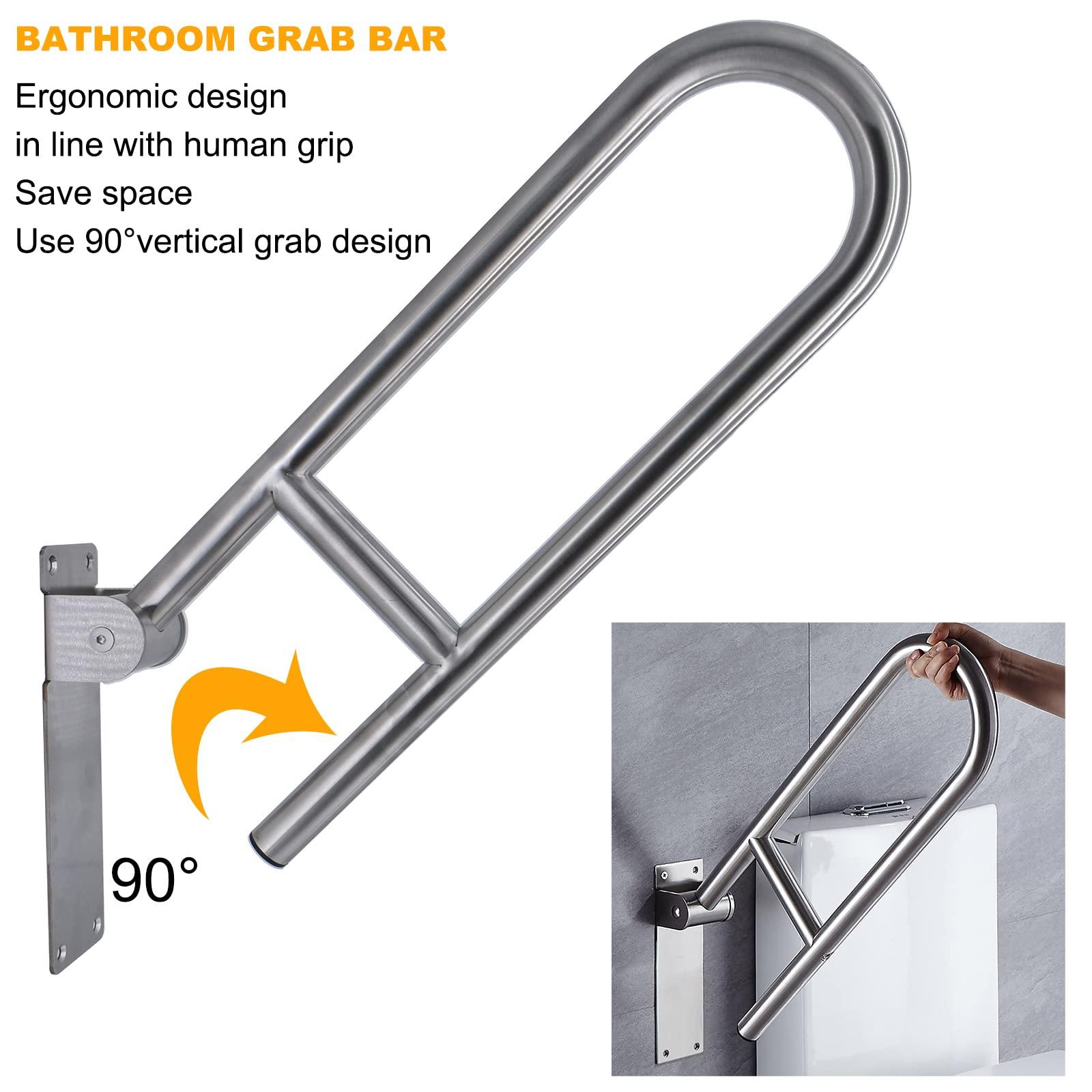 Thanh hỗ trợ có thể gập lại cho nhà vệ sinh, bàn tay an toàn trong phòng, xoay dọc ở 90 °, nhà vệ sinh tường có thể gập lại trong phòng tắm cho người già khuyết tật