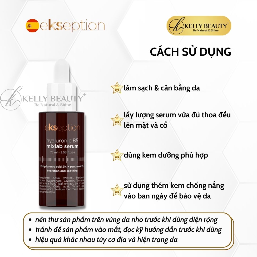 Tinh Chất Dưỡng Ẩm, Phục Hồi Da ekseption Hyaluronic B5 Mixlab Serum | Kelly Beauty