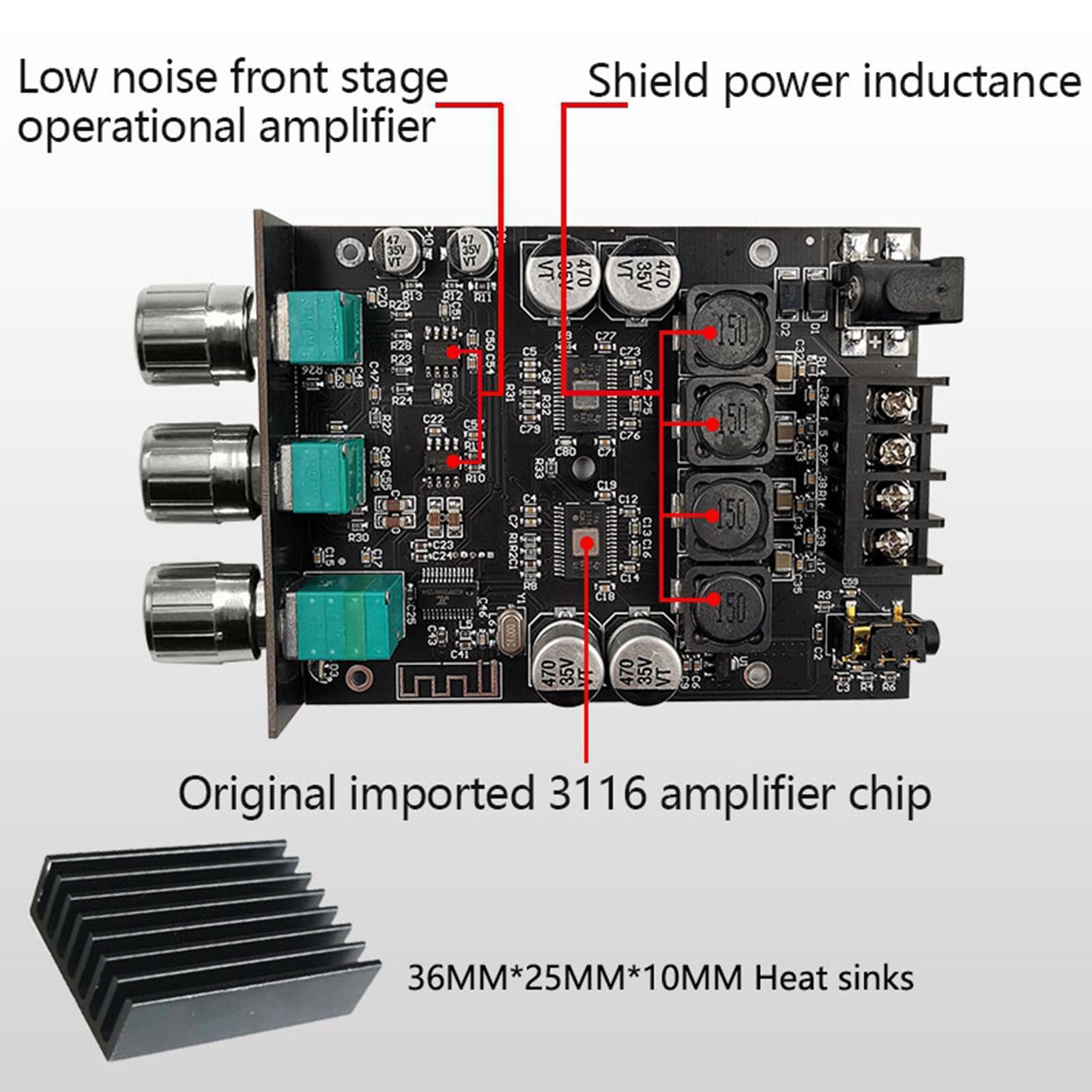 Subwoofer Bluetooth Receiver Audio Amplifier Board 100W+100W